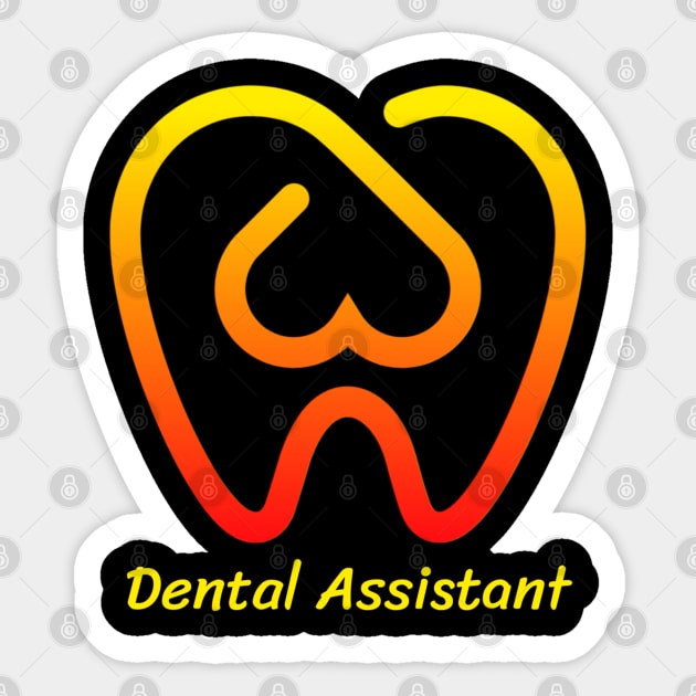 dental assistant tooth heart gradient ombre yellow orange red appreciation Sticker by DesignIndex